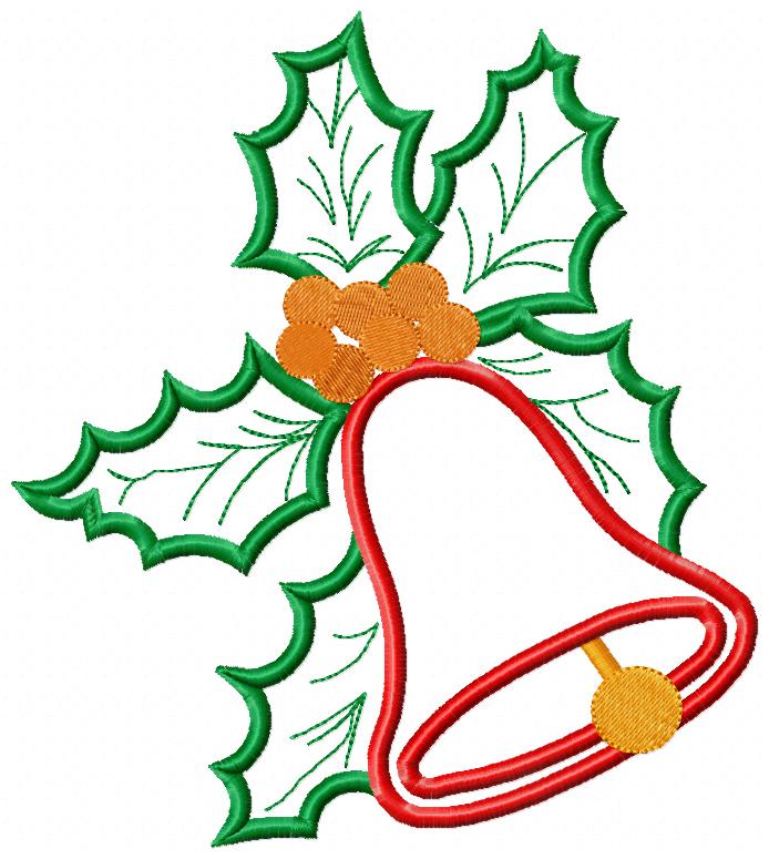 Christmas Bell - Applique - Machine Embroidery Design