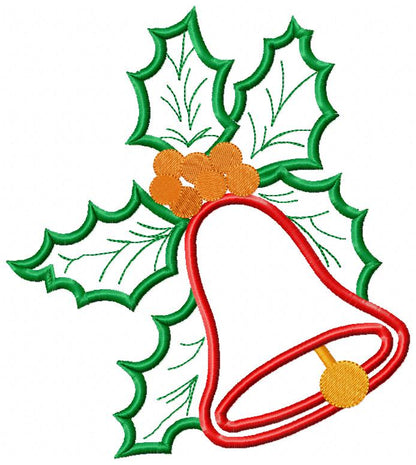 Christmas Bell - Applique - Machine Embroidery Design