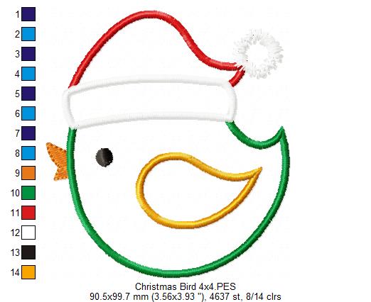 Christmas Bird - Applique