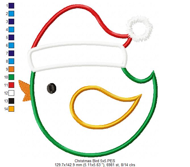 Christmas Bird - Applique