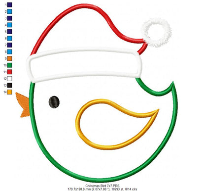 Christmas Bird - Applique