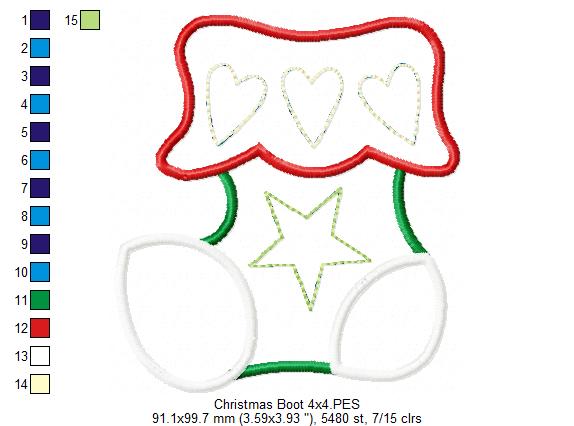 Christmas Elf Boot - Applique