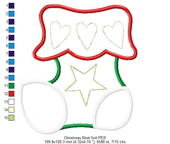 Christmas Elf Boot - Applique