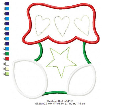 Christmas Elf Boot - Applique