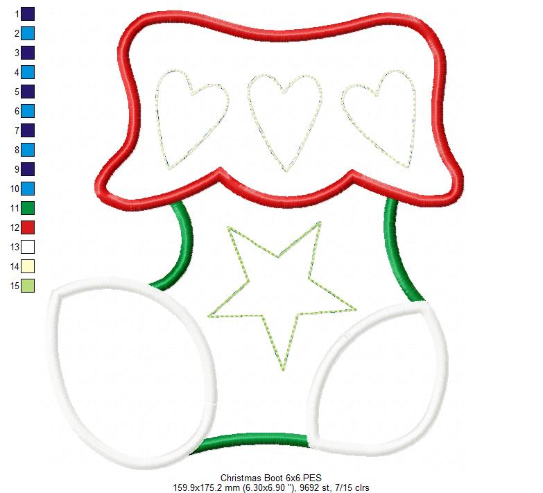 Christmas Elf Boot - Applique