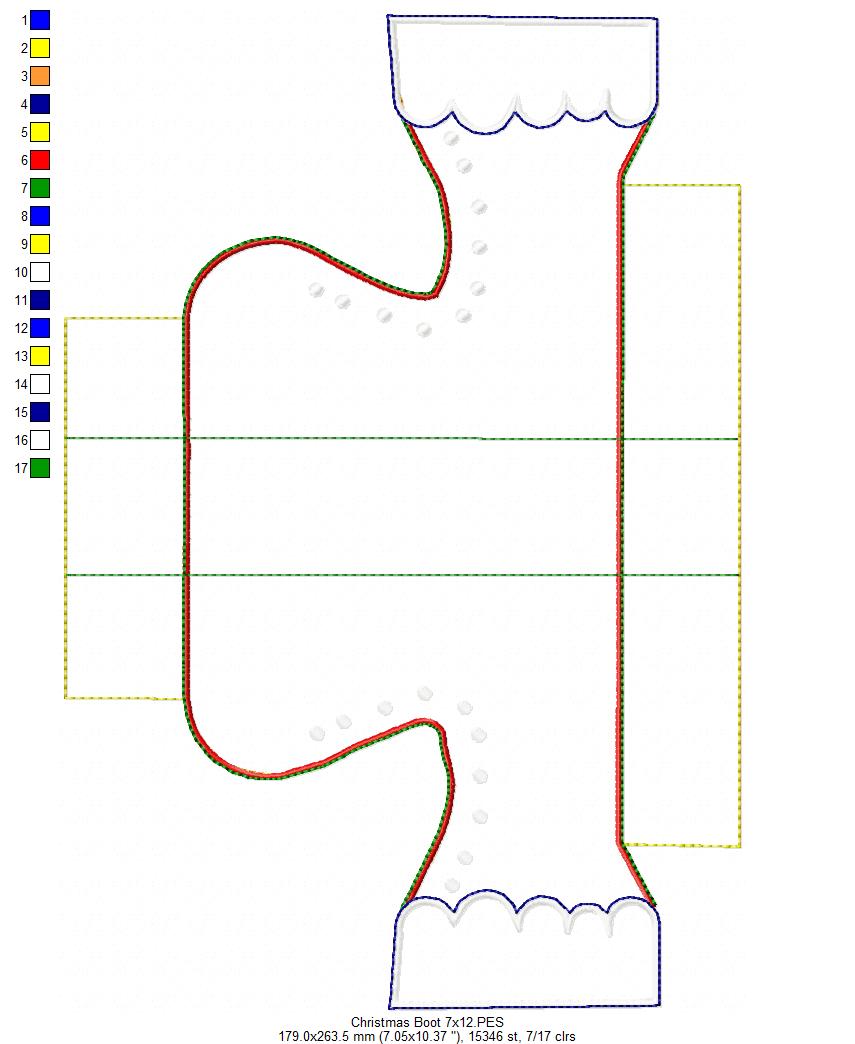 Christmas Boot Basket - ITH Project - Machine Embroidery Design