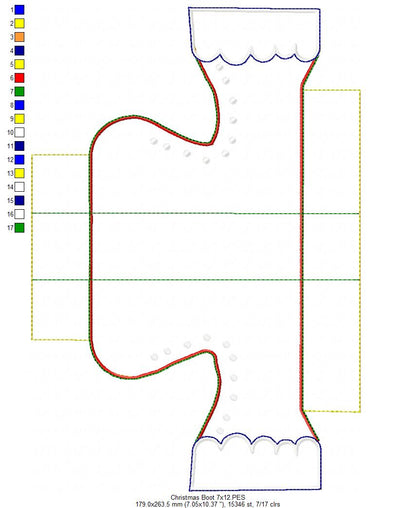 Christmas Boot Basket - ITH Project - Machine Embroidery Design