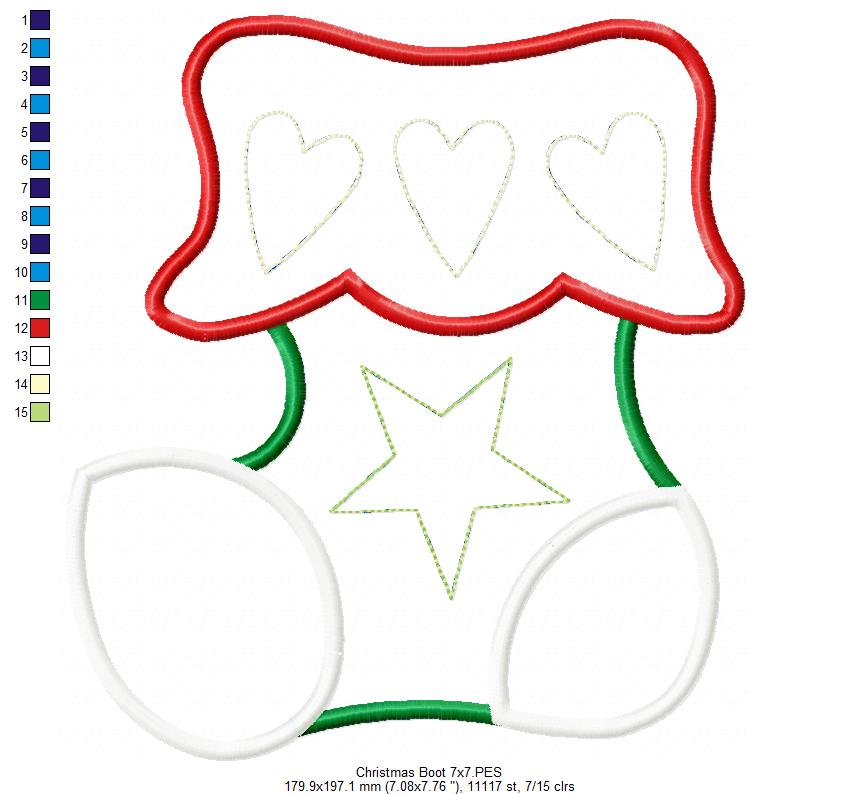 Christmas Elf Boot - Applique
