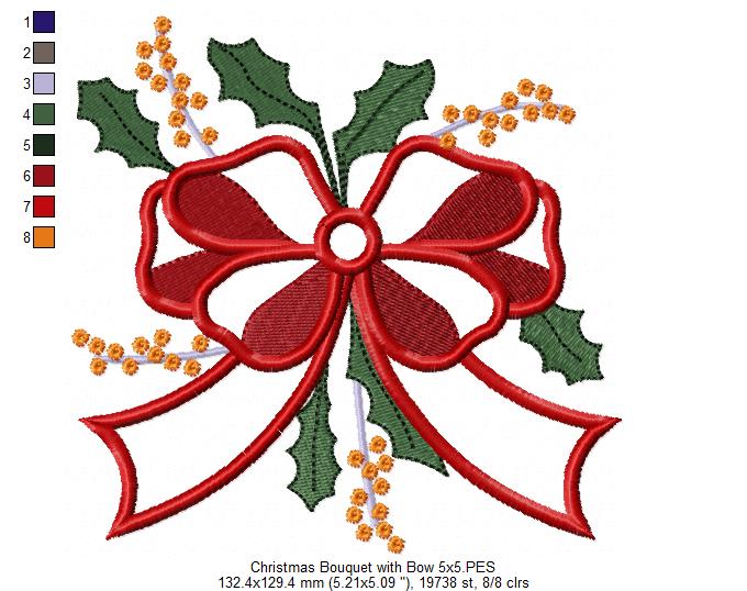 Christmas Bouquet - Applique Embroidery