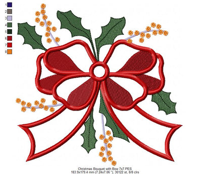 Christmas Bouquet - Applique Embroidery