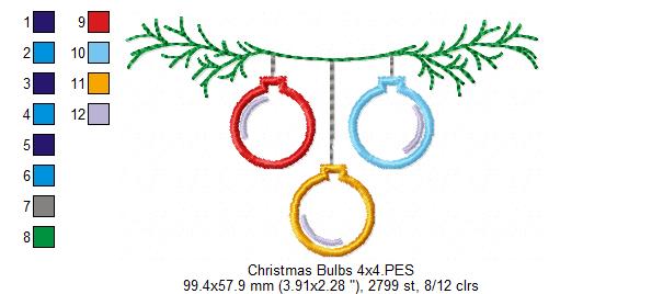 Christmas Bulbs - Applique