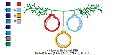 Christmas Bulbs - Applique