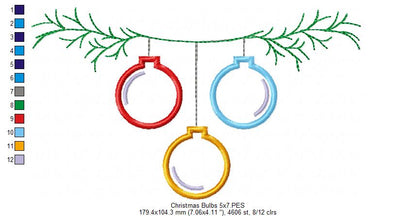 Christmas Bulbs - Applique