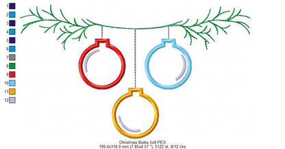 Christmas Bulbs - Applique