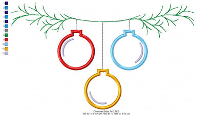 Christmas Bulbs - Applique
