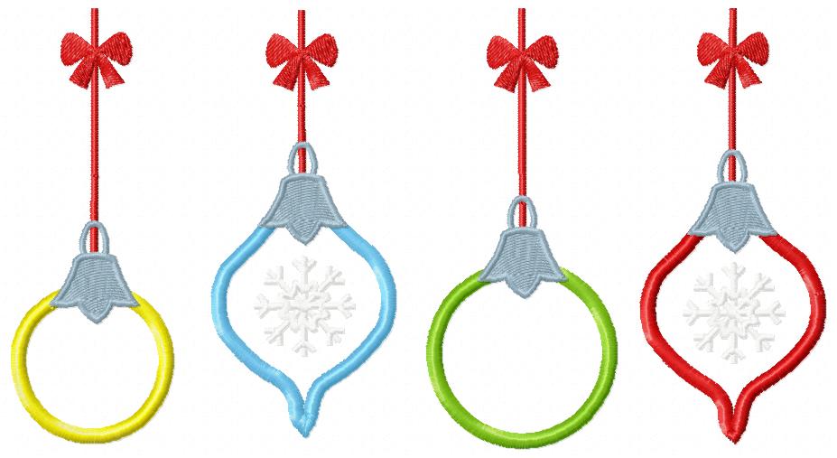 Christmas Bulbs Ornaments - Applique