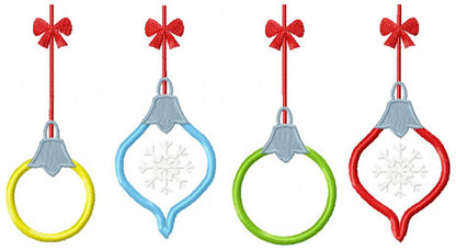 Christmas Bulbs Ornaments - Applique