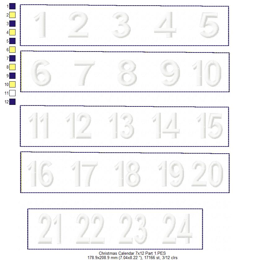 Days Untill Christmas Calendar - ITH Project - Machine Embroidery Design