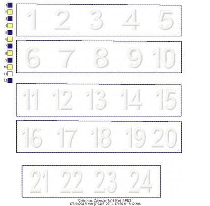 Days Untill Christmas Calendar - ITH Project - Machine Embroidery Design