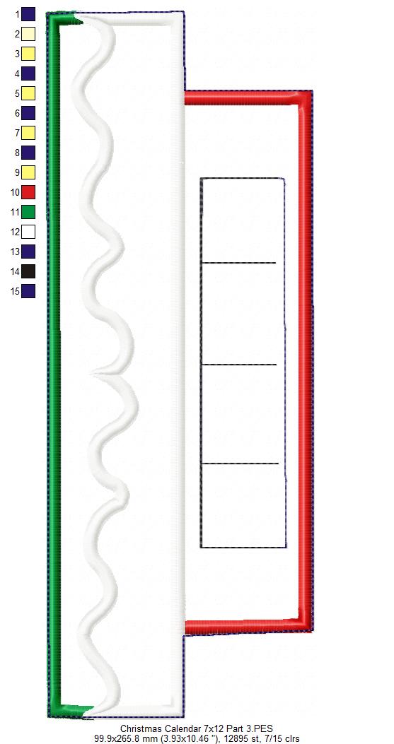Days Untill Christmas Calendar - ITH Project - Machine Embroidery Design