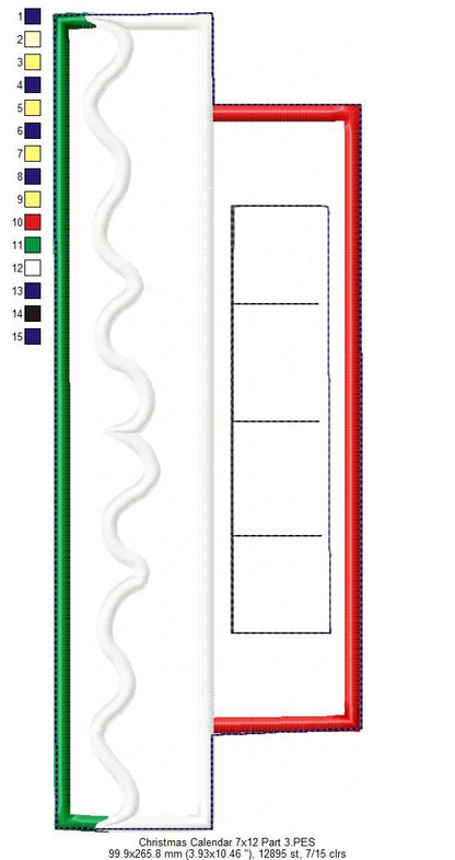 Days Untill Christmas Calendar - ITH Project - Machine Embroidery Design