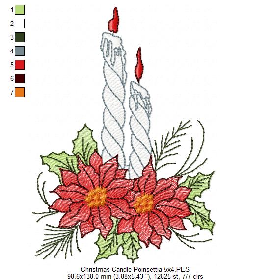Christmas Candles and Flowers - Rippled
