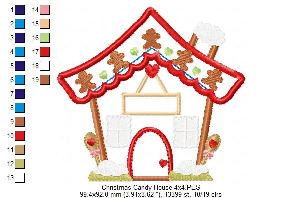 Christmas Candy House - Applique Embroidery