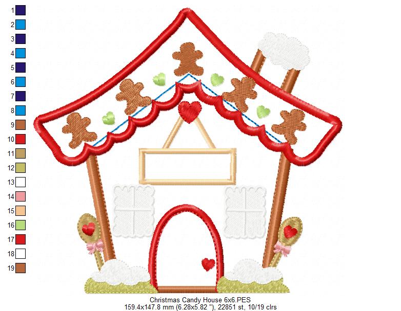 Christmas Candy House - Applique Embroidery