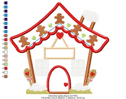 Christmas Candy House - Applique Embroidery