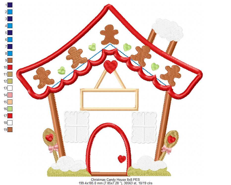 Christmas Candy House - Applique Embroidery