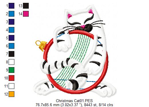 Christmas Cat - Applique