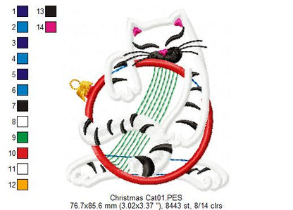 Christmas Cat - Applique