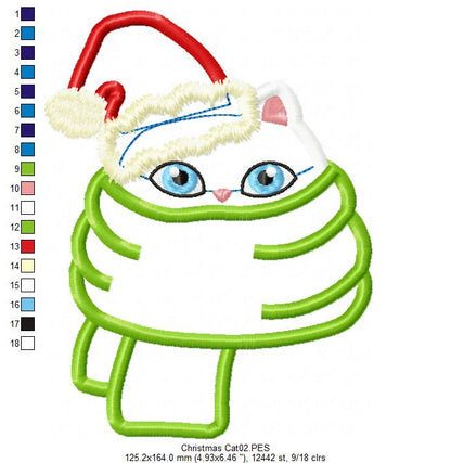 Christmas Cat with Hat - Applique