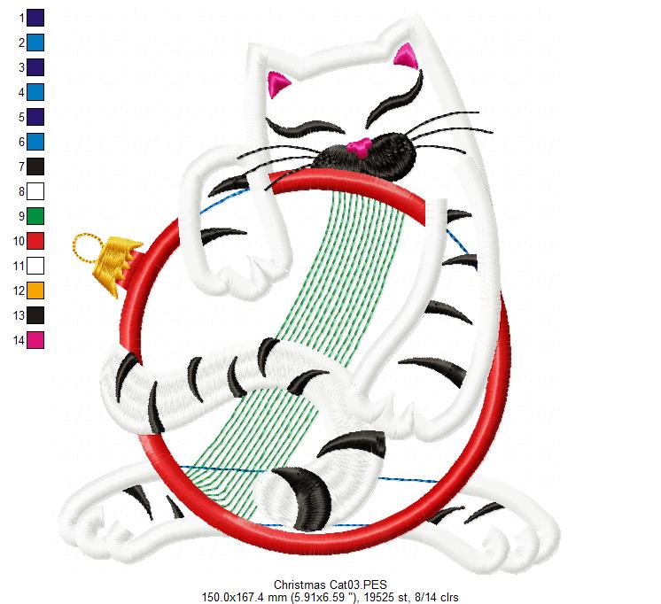 Christmas Cat - Applique