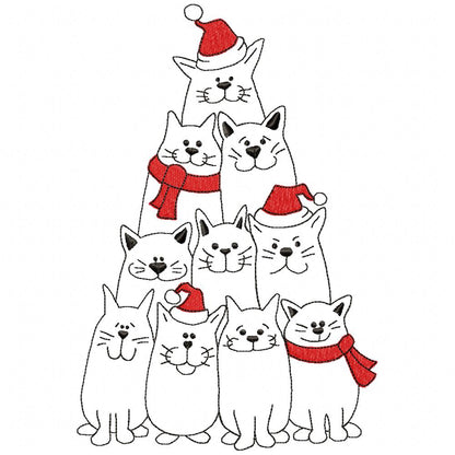 Christmas Cat Tree - Fill Stitch
