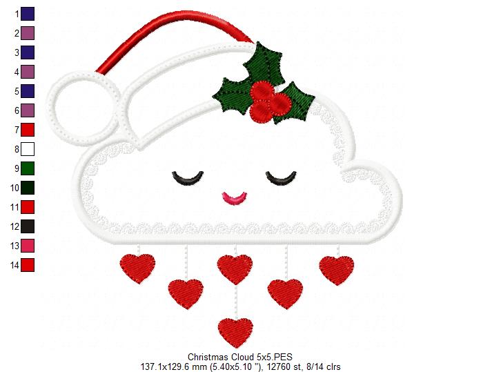 Christmas Cloud - Applique