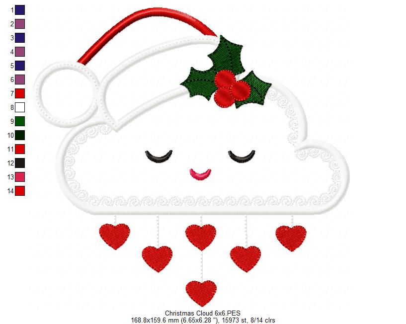 Christmas Cloud - Applique