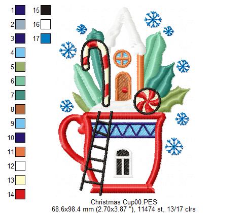 Christmas Cup and Candy - Applique