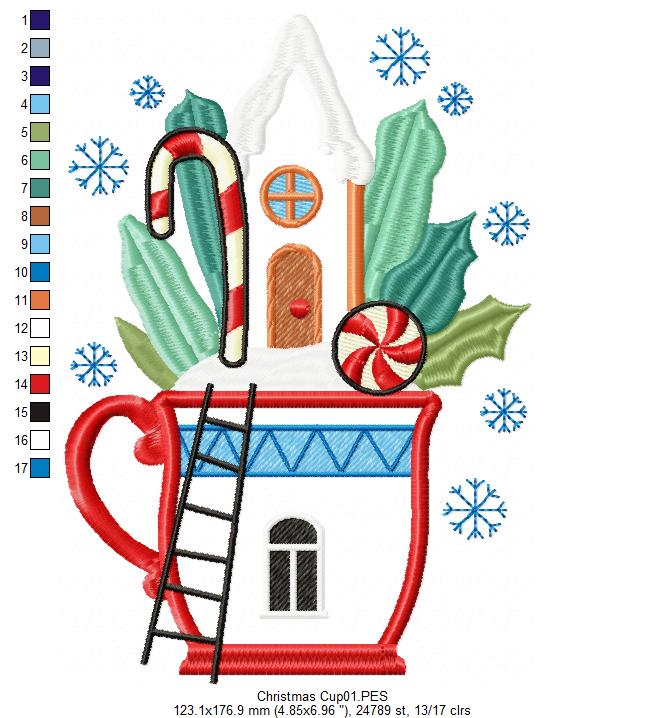 Christmas Cup and Candy - Applique