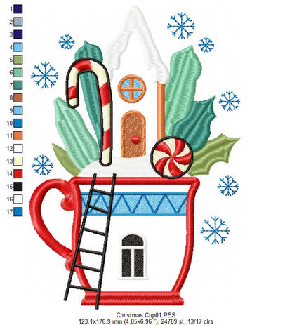 Christmas Cup and Candy - Applique