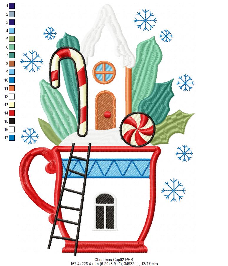 Christmas Cup and Candy - Applique