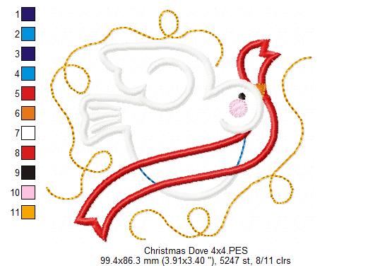 Christmas Dove - Applique