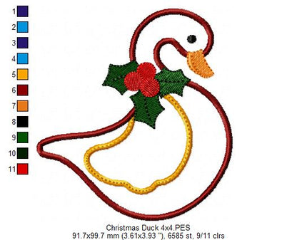 Christmas Duck - Applique