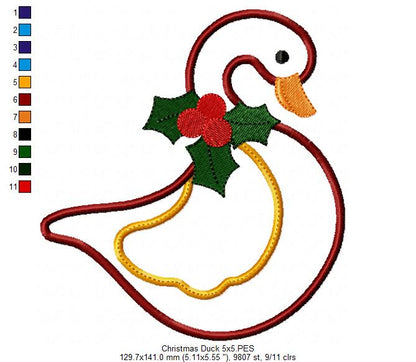 Christmas Duck - Applique