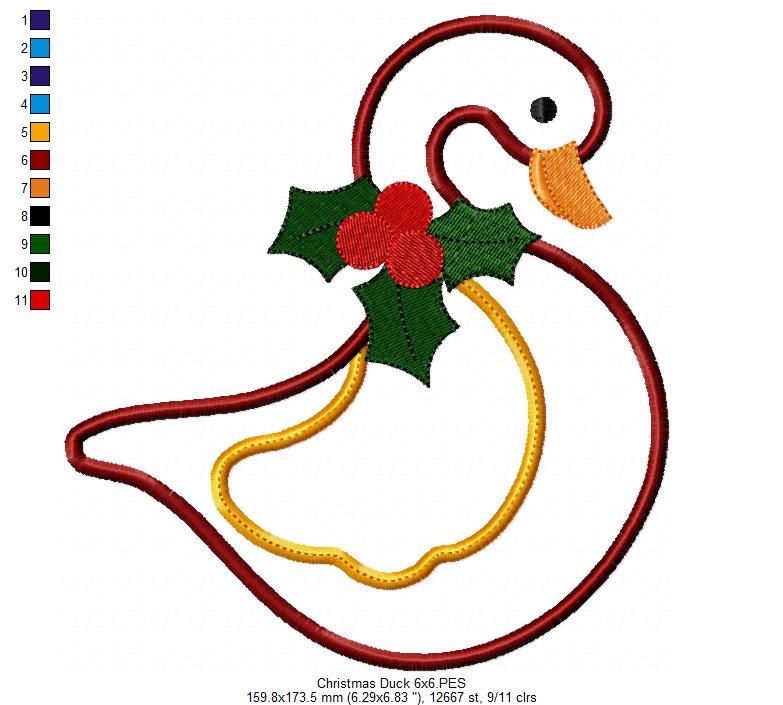 Christmas Duck - Applique
