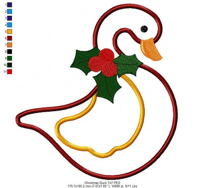 Christmas Duck - Applique