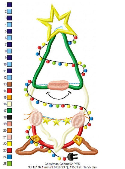 Christmas Gnome Smiling - Applique