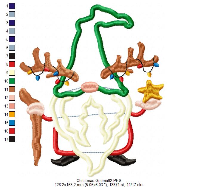 Christmas Gnome  - Applique