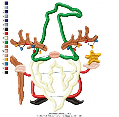 Christmas Gnome  - Applique