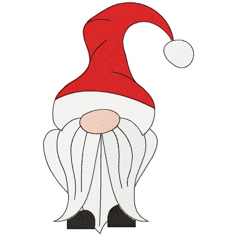 Christmas Gnome Santa Claus Big Hat - Fill Stitch